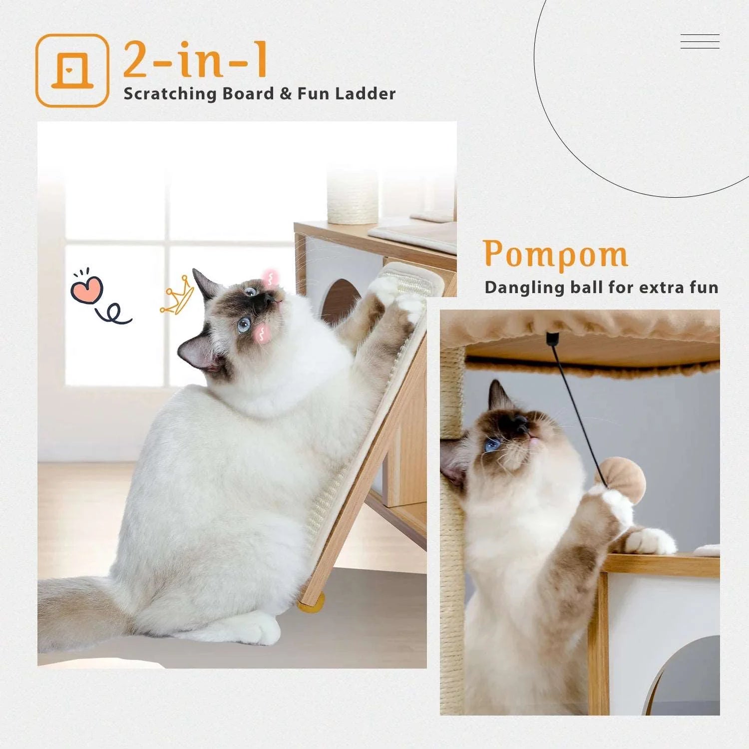 Wooden Cat Tower | Stylish Multi-Level Design